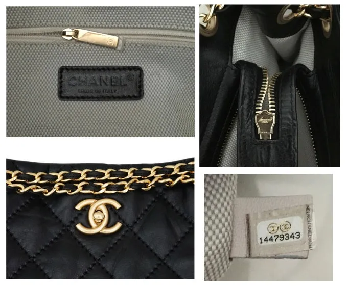 Authentic Chanel Black Calfskin Modern Quilted Tote