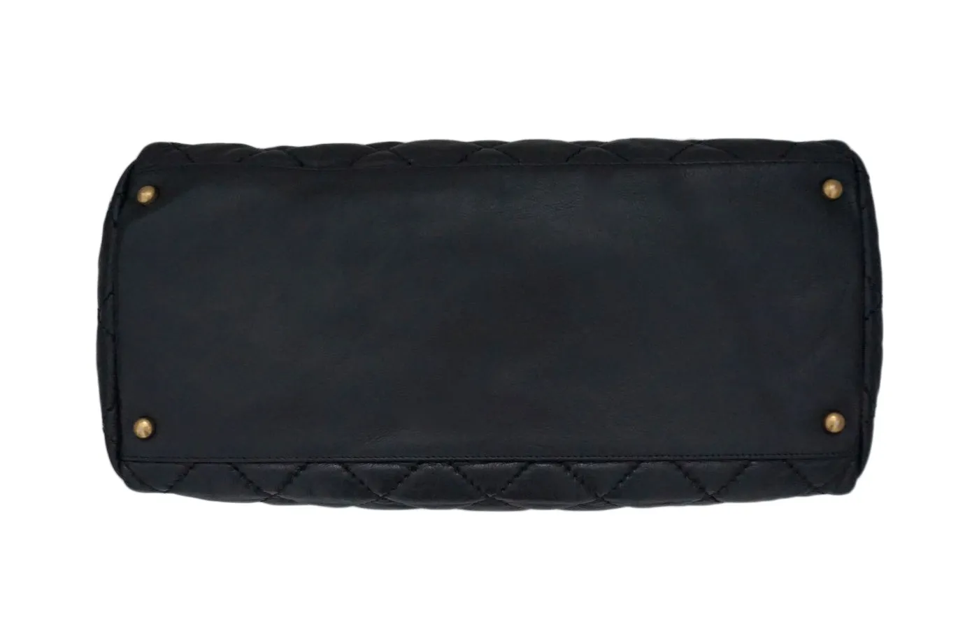 Authentic Chanel Black Calfskin Modern Quilted Tote