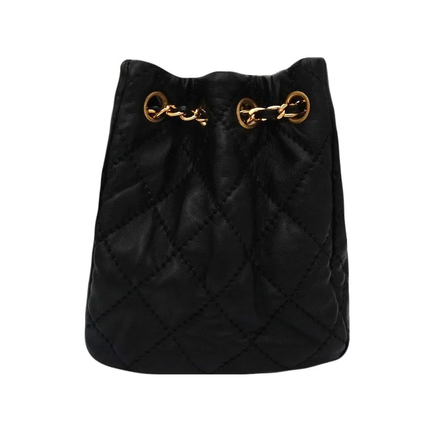 Authentic Chanel Black Calfskin Modern Quilted Tote