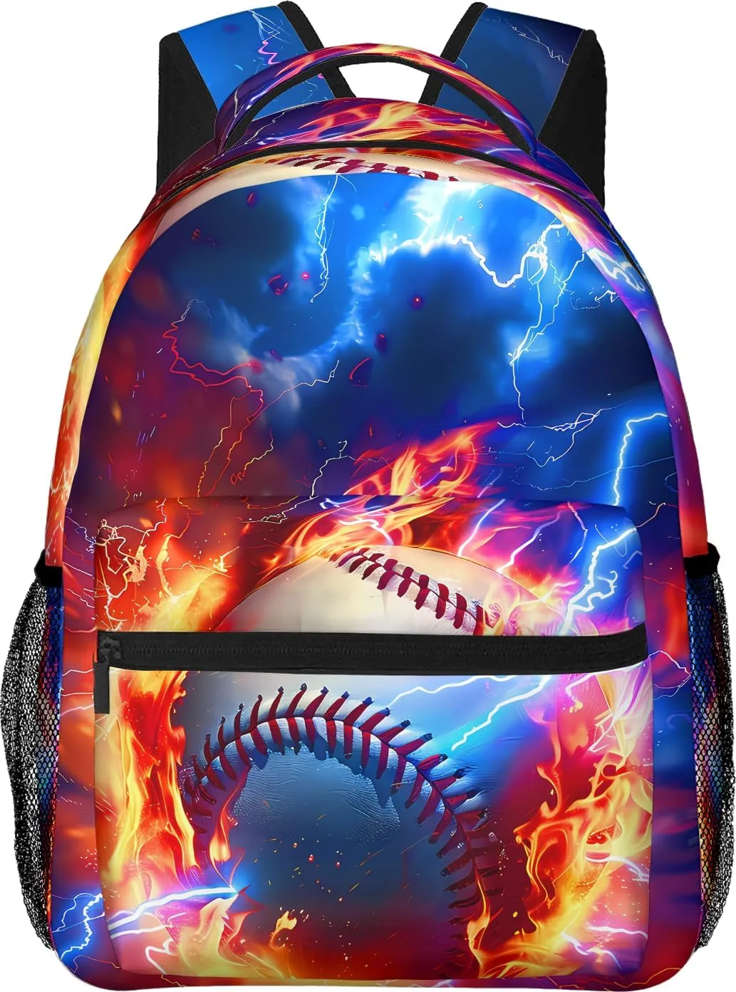 Baseball Themed Backpack for Boys Girls Bookbags Lightweight Adjustable Elementary Middle High School Bags for Kids Children Teenagers Travel Daypack Laptop Hiking Backpacks
