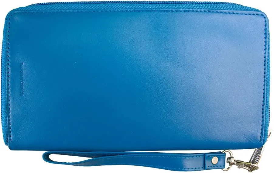 Big Skinny Women's Panther Leather Clutch Slim Wallet, Holds Up to 40 Cards