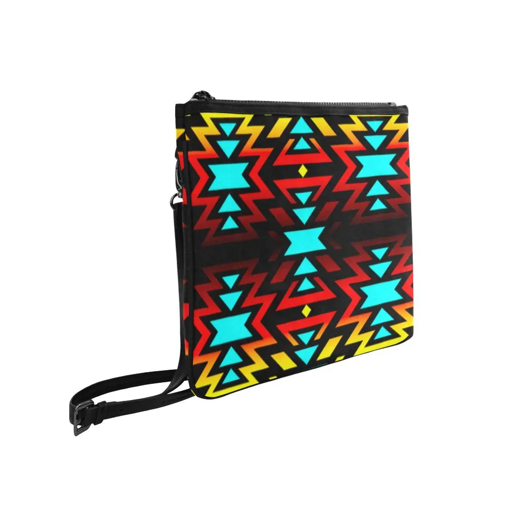 Black Fire and Sky II Slim Clutch Bag