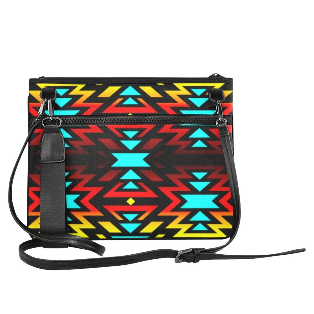 Black Fire and Sky II Slim Clutch Bag