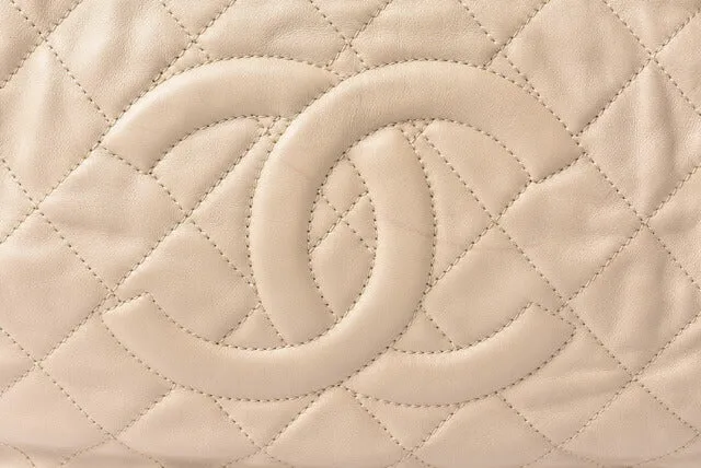 Chanel 2way Leather Tote/Shoulder Bag Chain Coco Mark Quilted