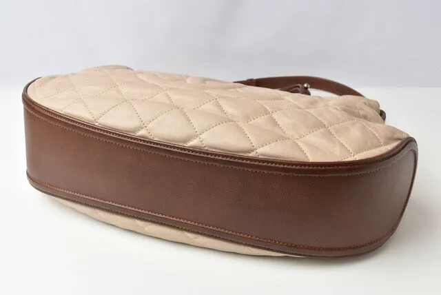 Chanel 2way Leather Tote/Shoulder Bag Chain Coco Mark Quilted