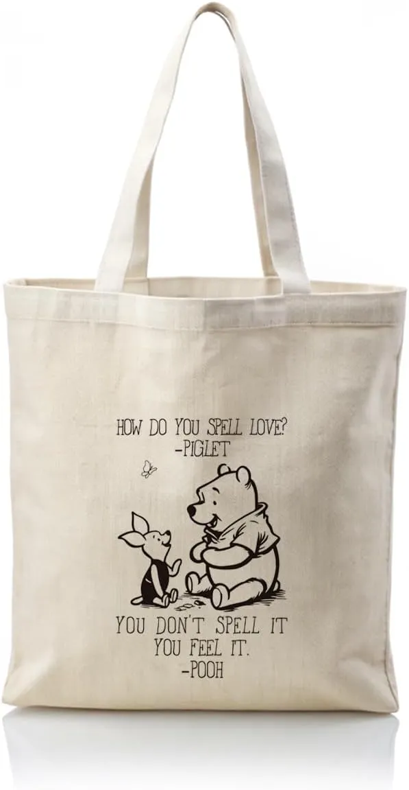 Cute tote bag, black and white printed women's canvas handbag, may your dreams come true, reusable, suitable for friendship gifts, leisure vacation, shopping, work, A138