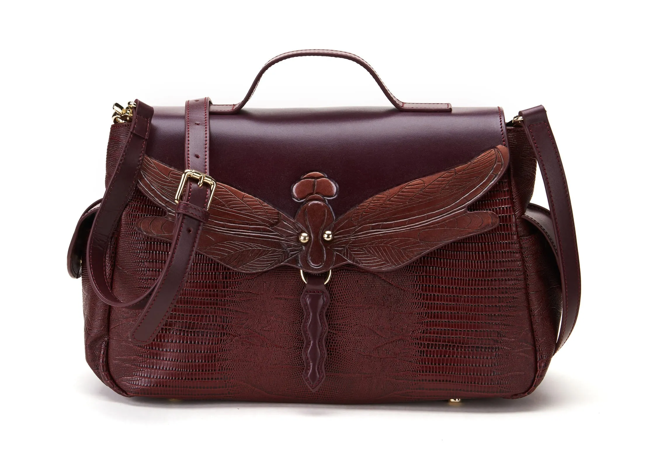 Dragonfly Brown Satchel