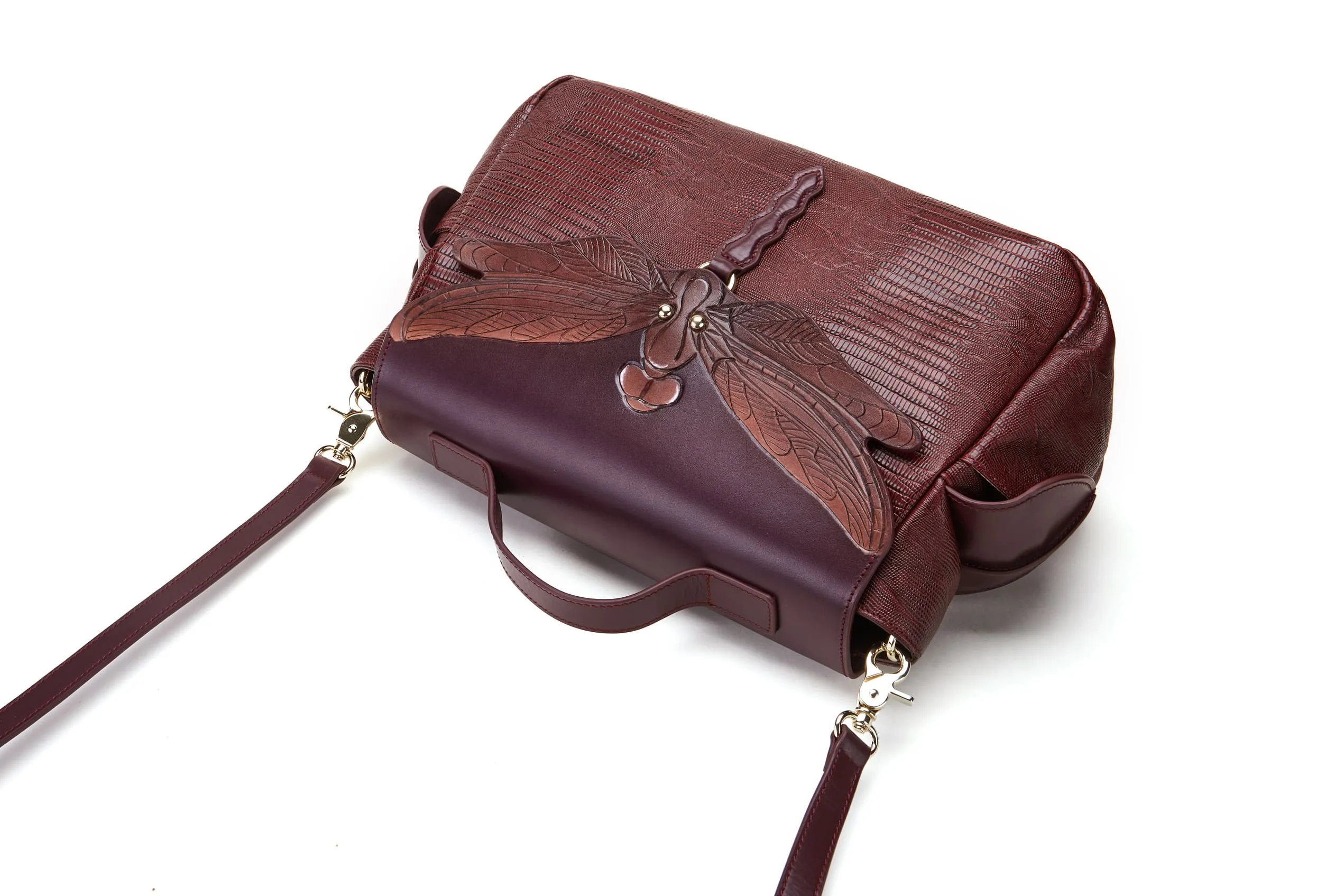 Dragonfly Brown Satchel