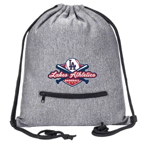 Embroidered Lakes Athletics Drawstring Bag w/ Zipper Pocket