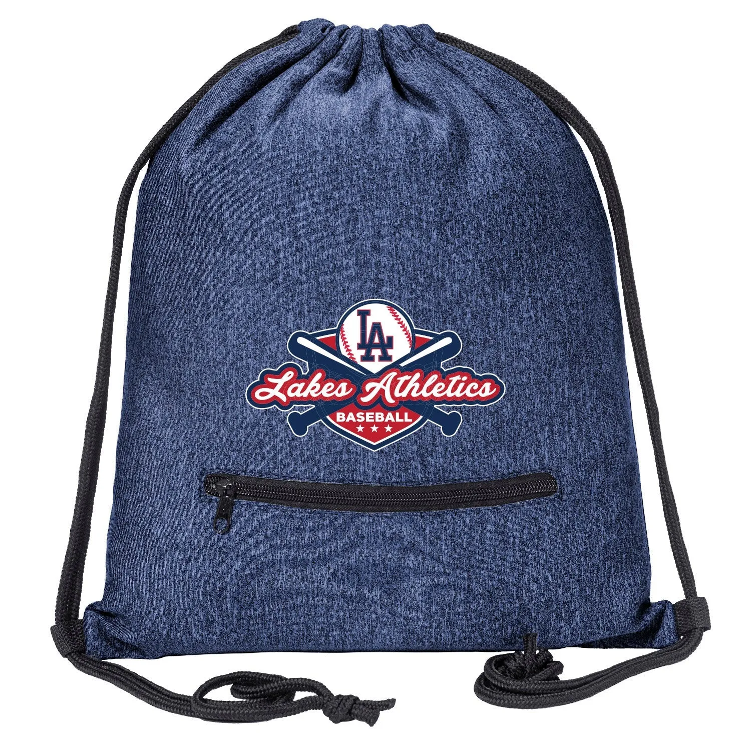 Embroidered Lakes Athletics Drawstring Bag w/ Zipper Pocket