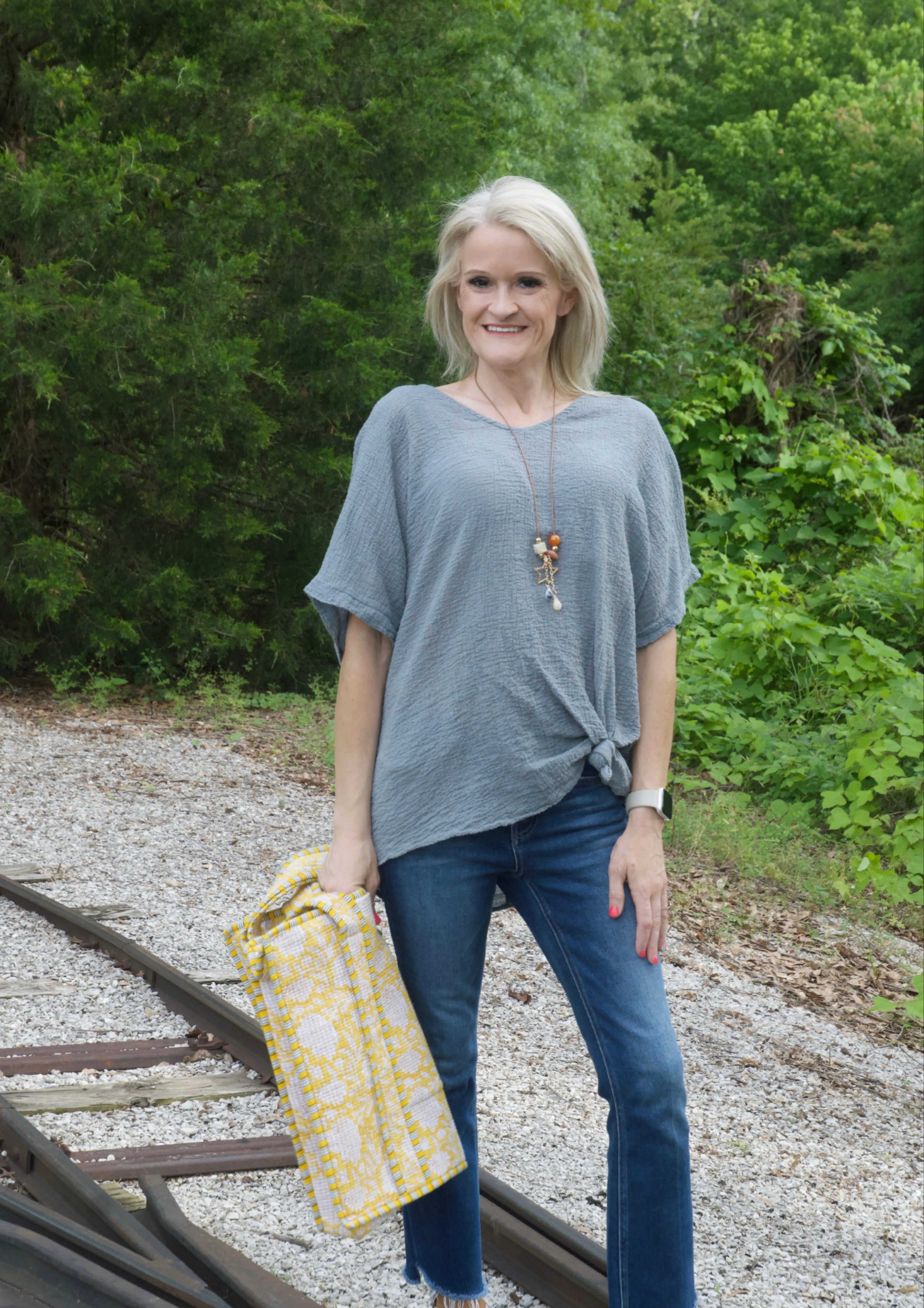 Farylina Mixed Floral Print Quilted Jane Tote Bag in Yellow FINAL SALE