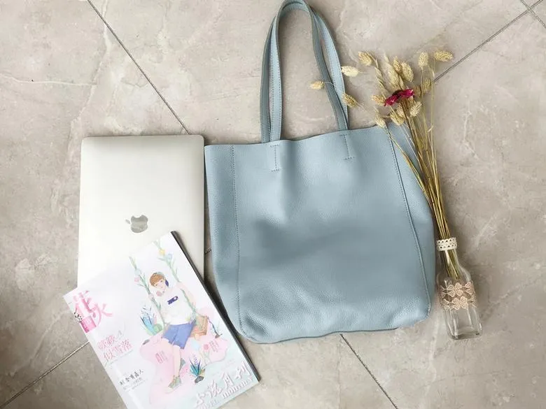 Fashion Womens Yellow Leather Vertical Tote Bags Yellow Shoulder Tote Bags Yellow Handbags Tote For Women