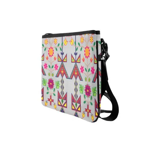 Geometric Floral Spring-Gray Slim Clutch Bag