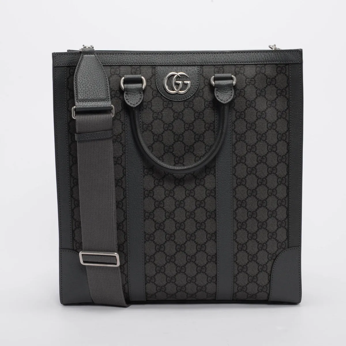 Gucci Anthracite GG Supreme Ophidia Medium Tote