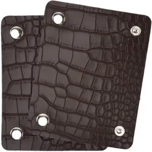 IUAQDP 2 Pieces Pu Leather Purse Strap Wrap Cover, Crocodile Pattern Handbag Handle Protector Sleeve, Retro Alligator Faux Leather Luggage Grip Identifier Tag for Wallet Clutch Shopping Bag, Coffee