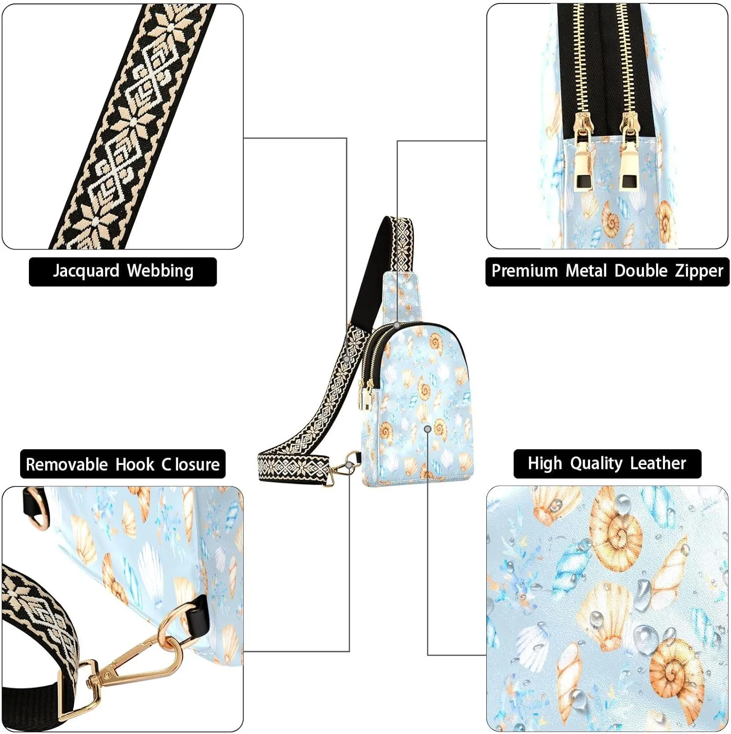 JSTEL Leather Crossbody Sling Bags for Women,Leather Crossbody Purses Leather Crossbody Bag Sling Purse