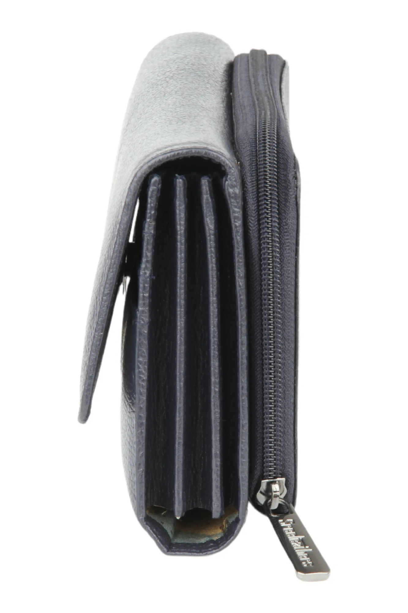 Ladies Premium leather clutch with detachable sling strap 54505 (BLUE)