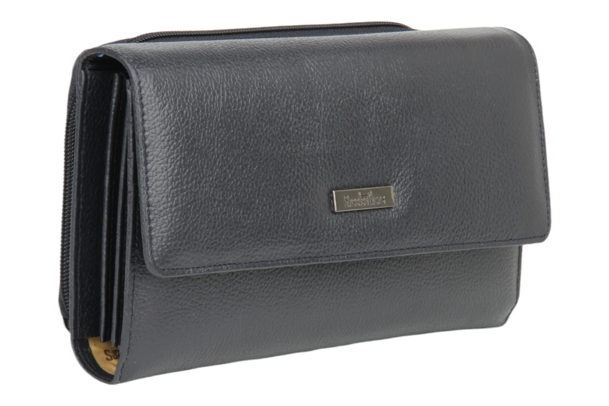 Ladies Premium leather clutch with detachable sling strap 54505 (BLUE)