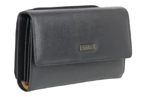 Ladies Premium leather clutch with detachable sling strap 54505 (BLUE)