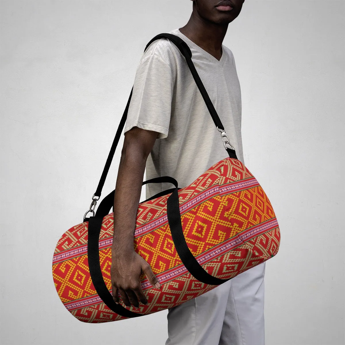 Lao Pillow Case Pattern Duffle Bag