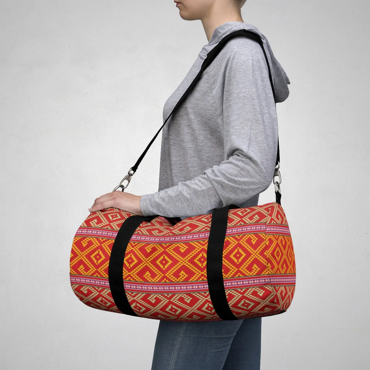 Lao Pillow Case Pattern Duffle Bag