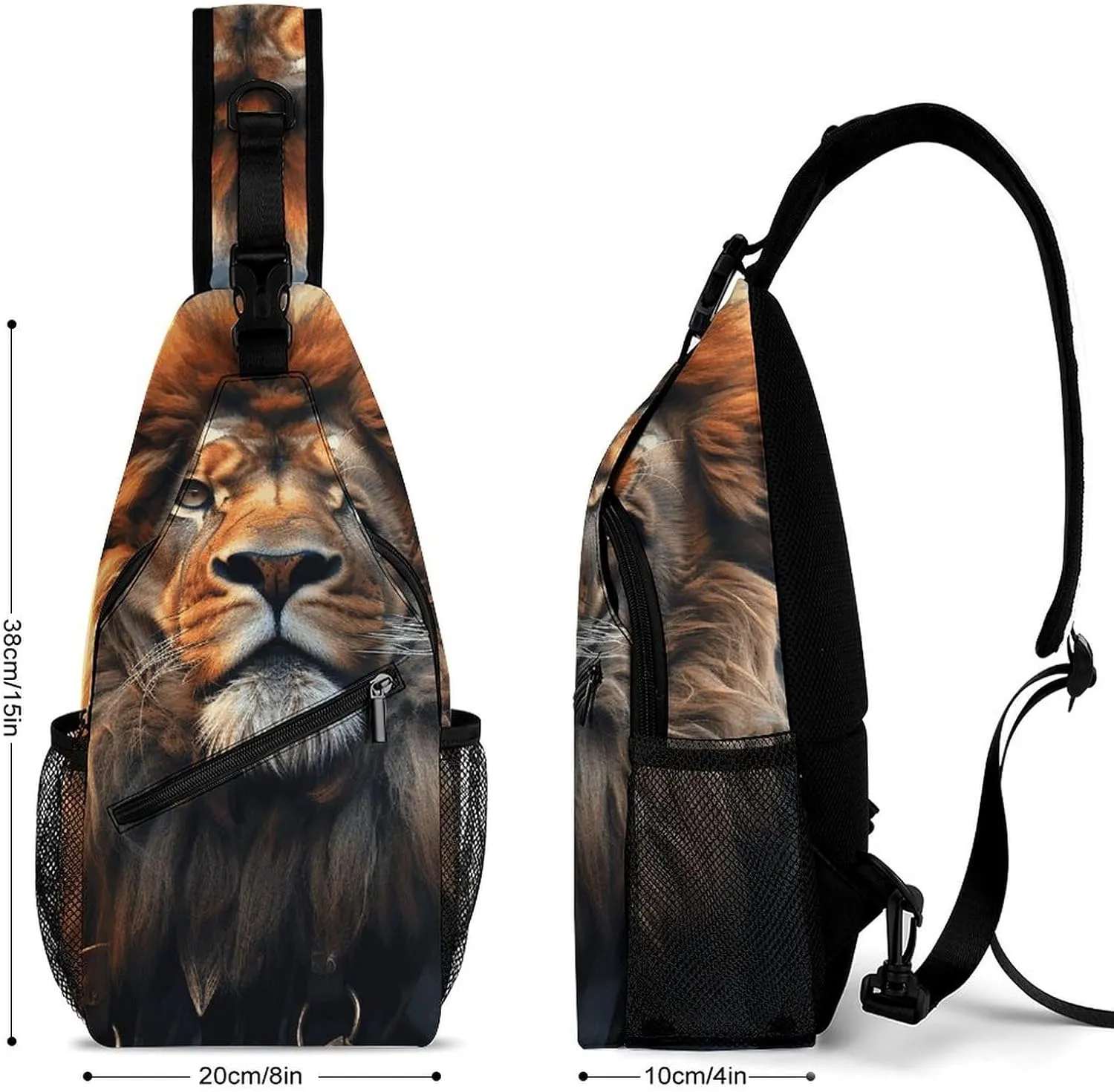 Lightweight Chest Bag Crossbody Bag Scifi Lion Sling Backpack for Women Men Sports Travel