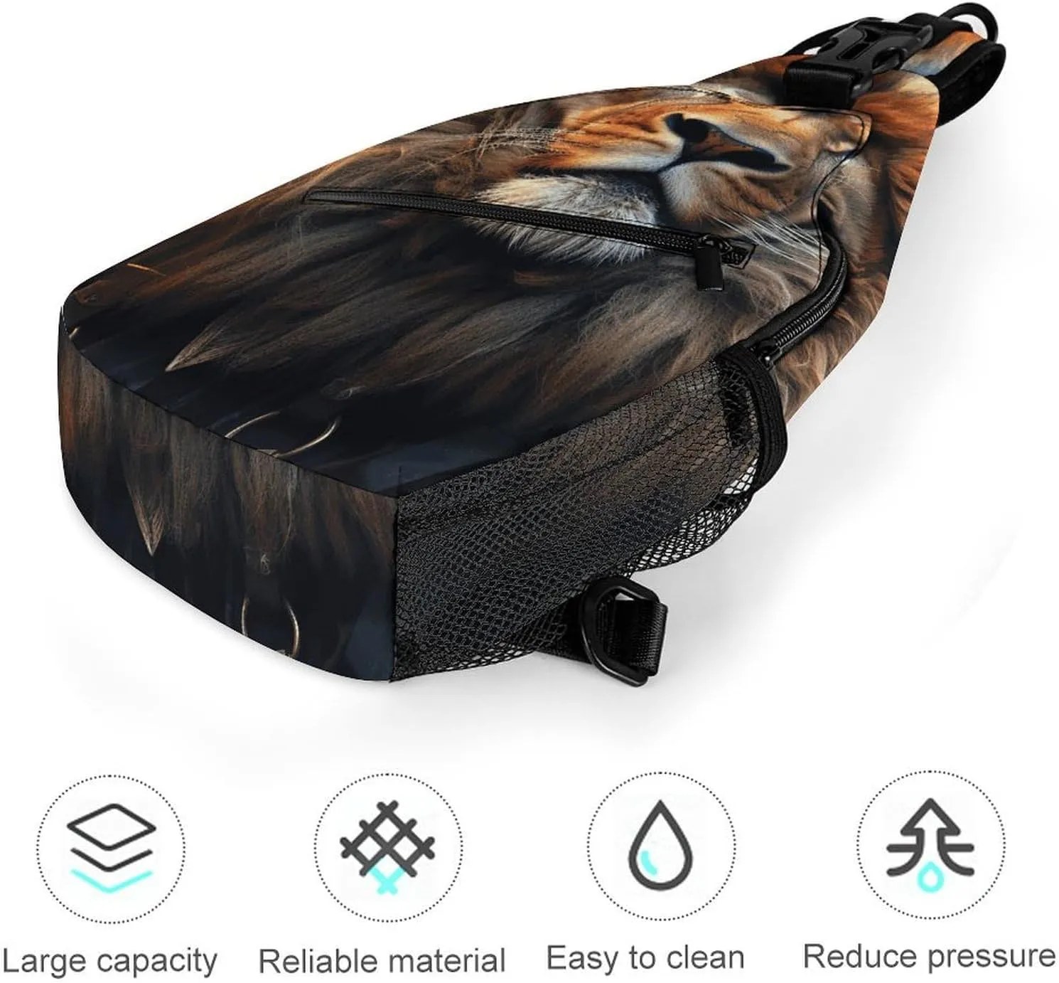 Lightweight Chest Bag Crossbody Bag Scifi Lion Sling Backpack for Women Men Sports Travel