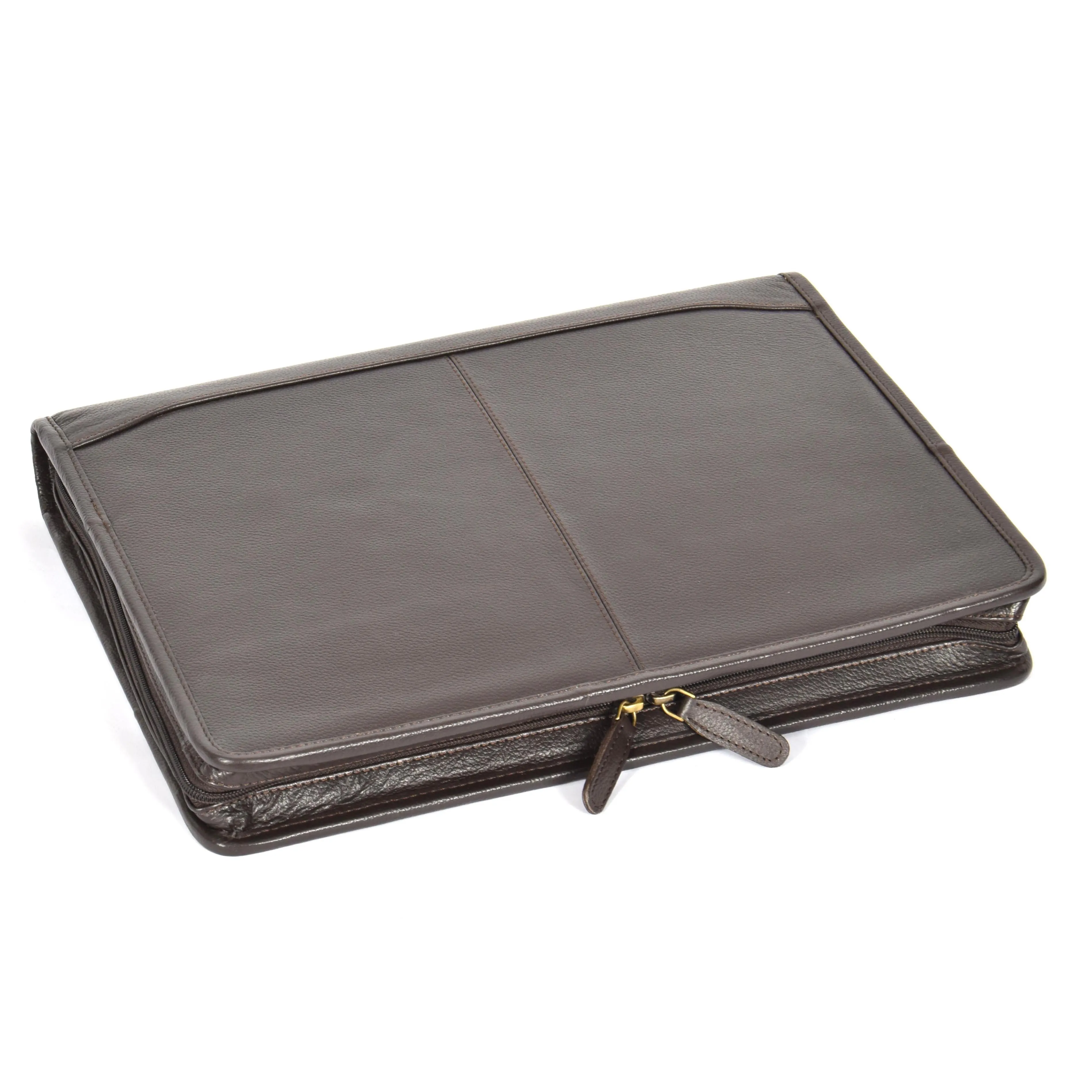 Luxury Leather Ring Binder Folio Case Braga Brown