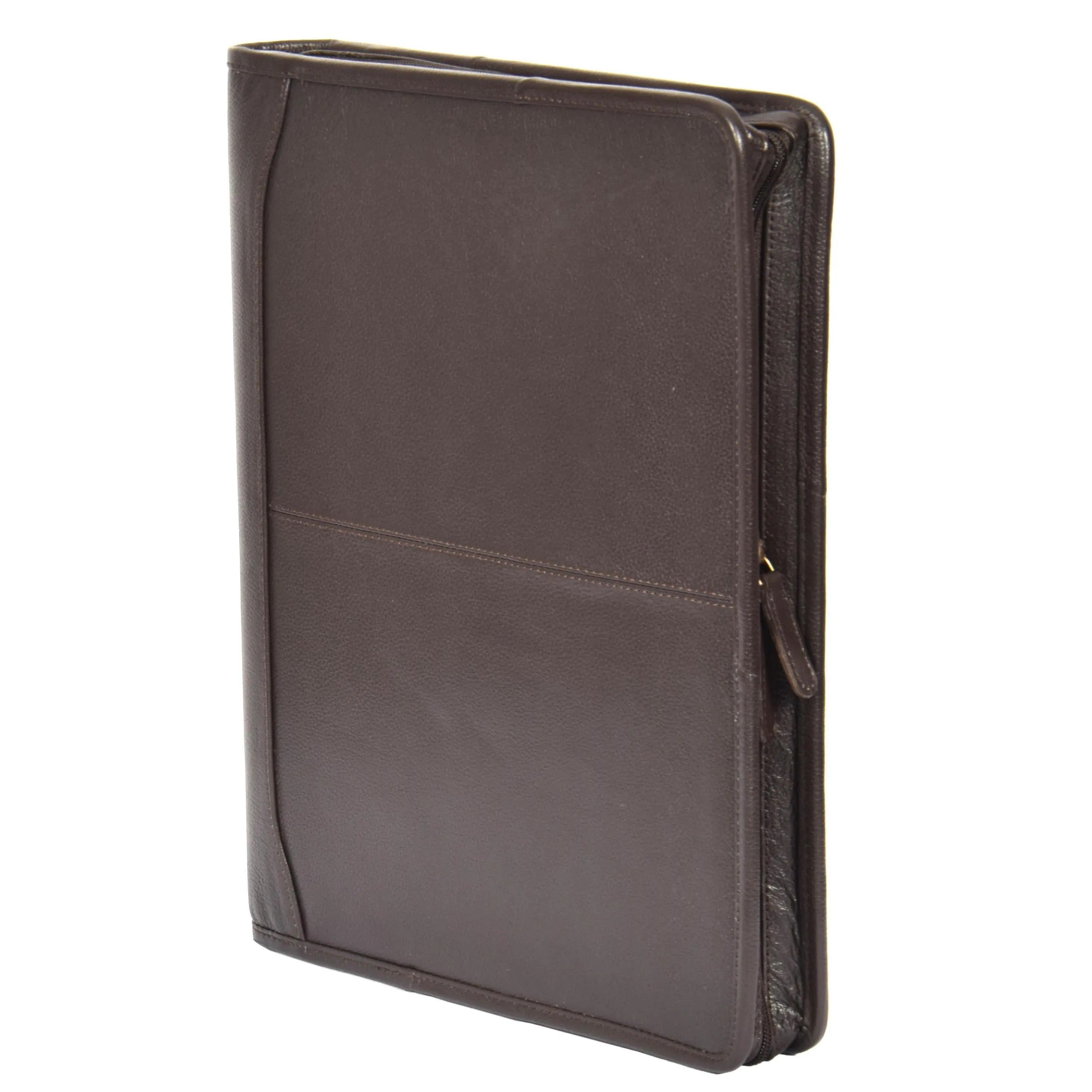 Luxury Leather Ring Binder Folio Case Braga Brown