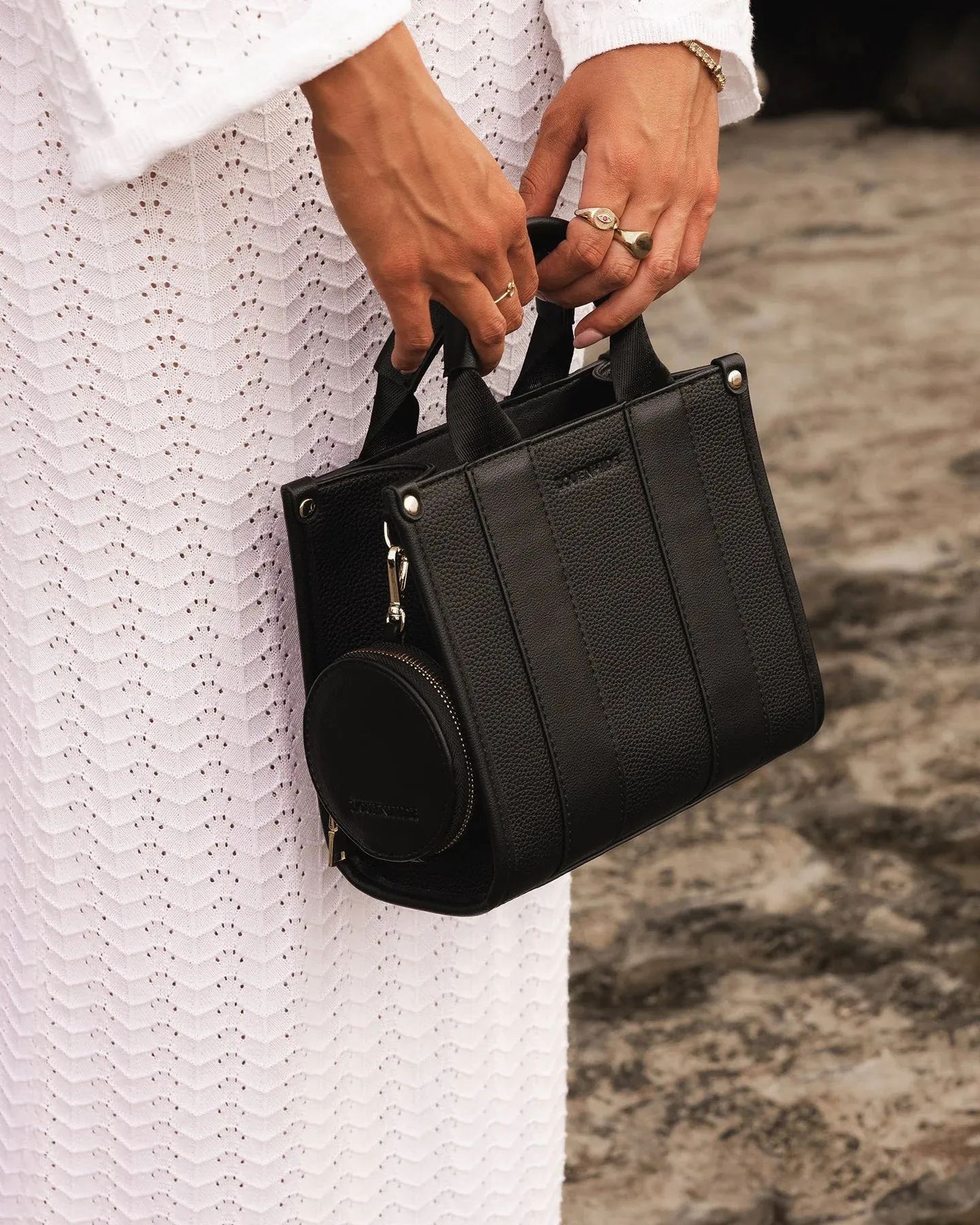 MANHATTAN MINI TOTE BAG BLACK