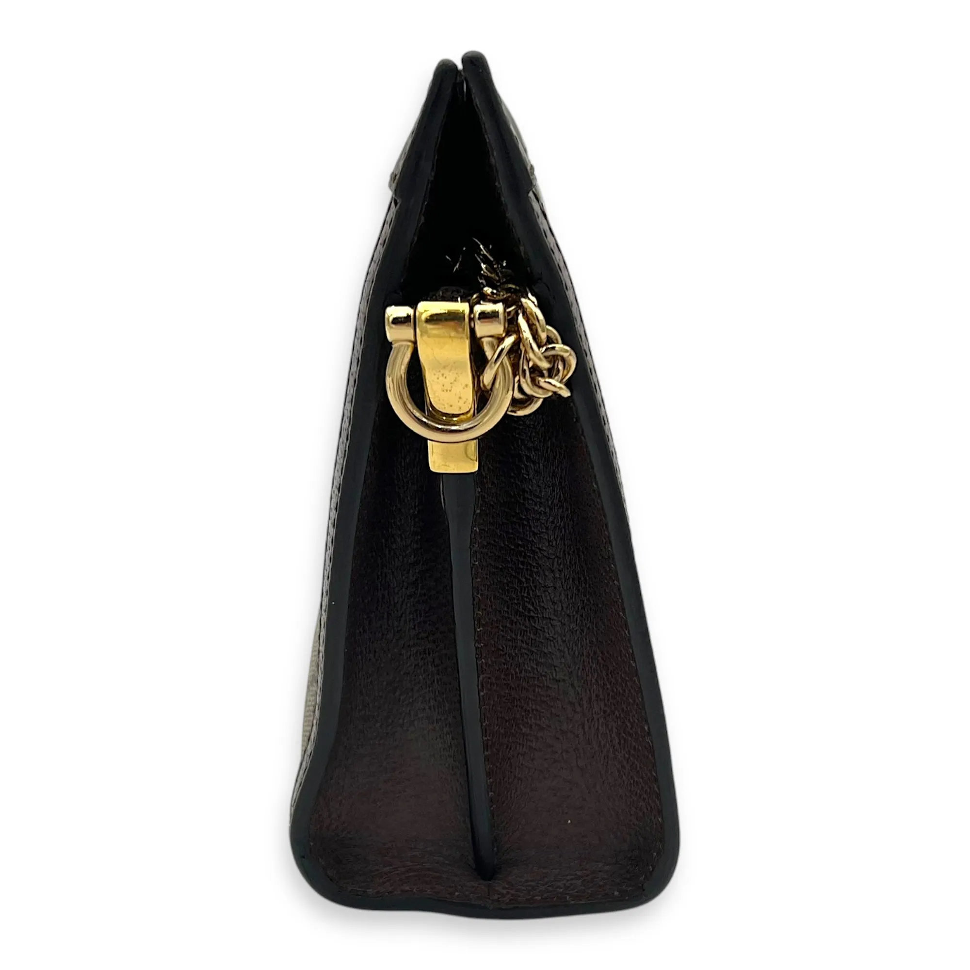 Ophidia Crossbody Bag Brown in Monogram Coated Canvas, Gold hardware