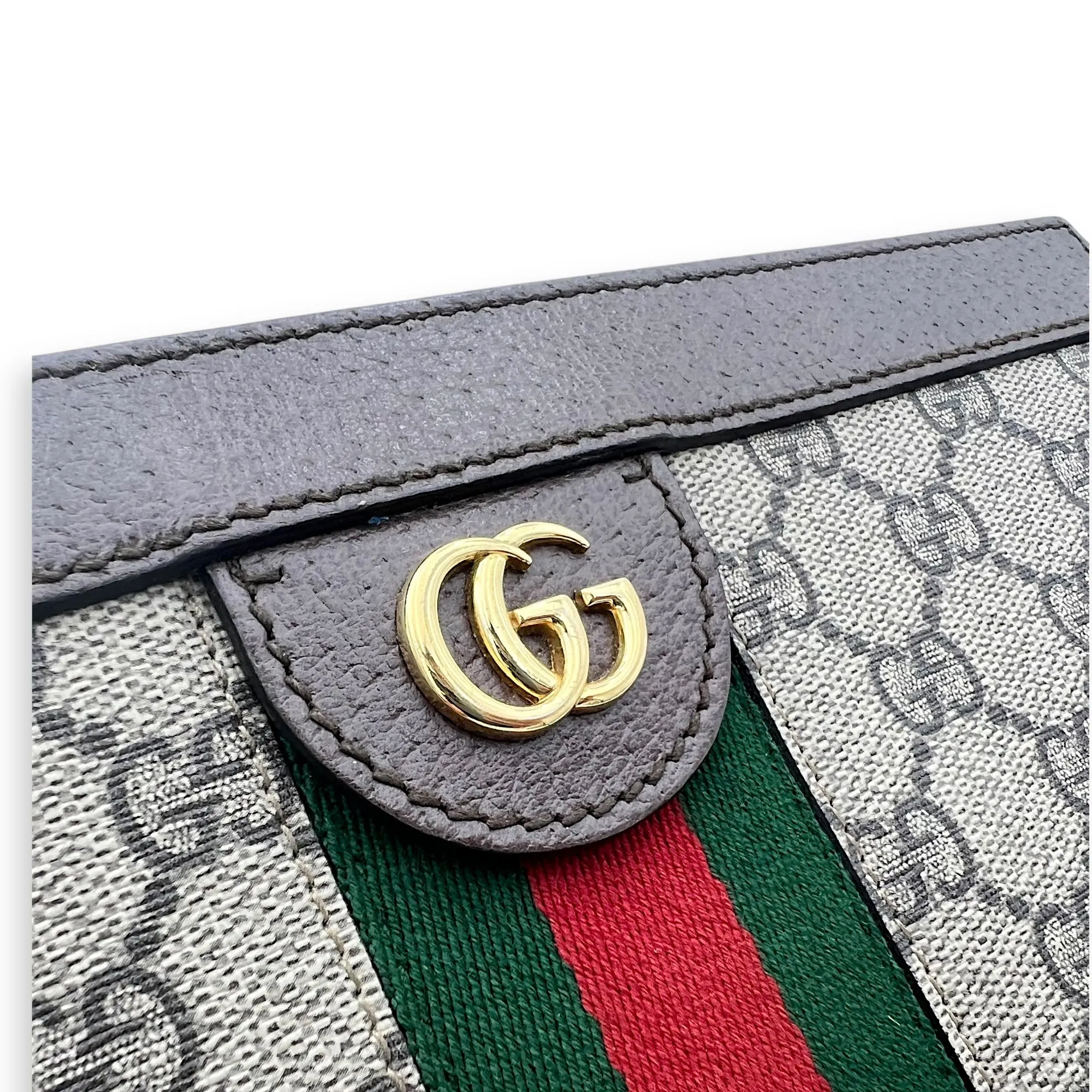 Ophidia Crossbody Bag Brown in Monogram Coated Canvas, Gold hardware