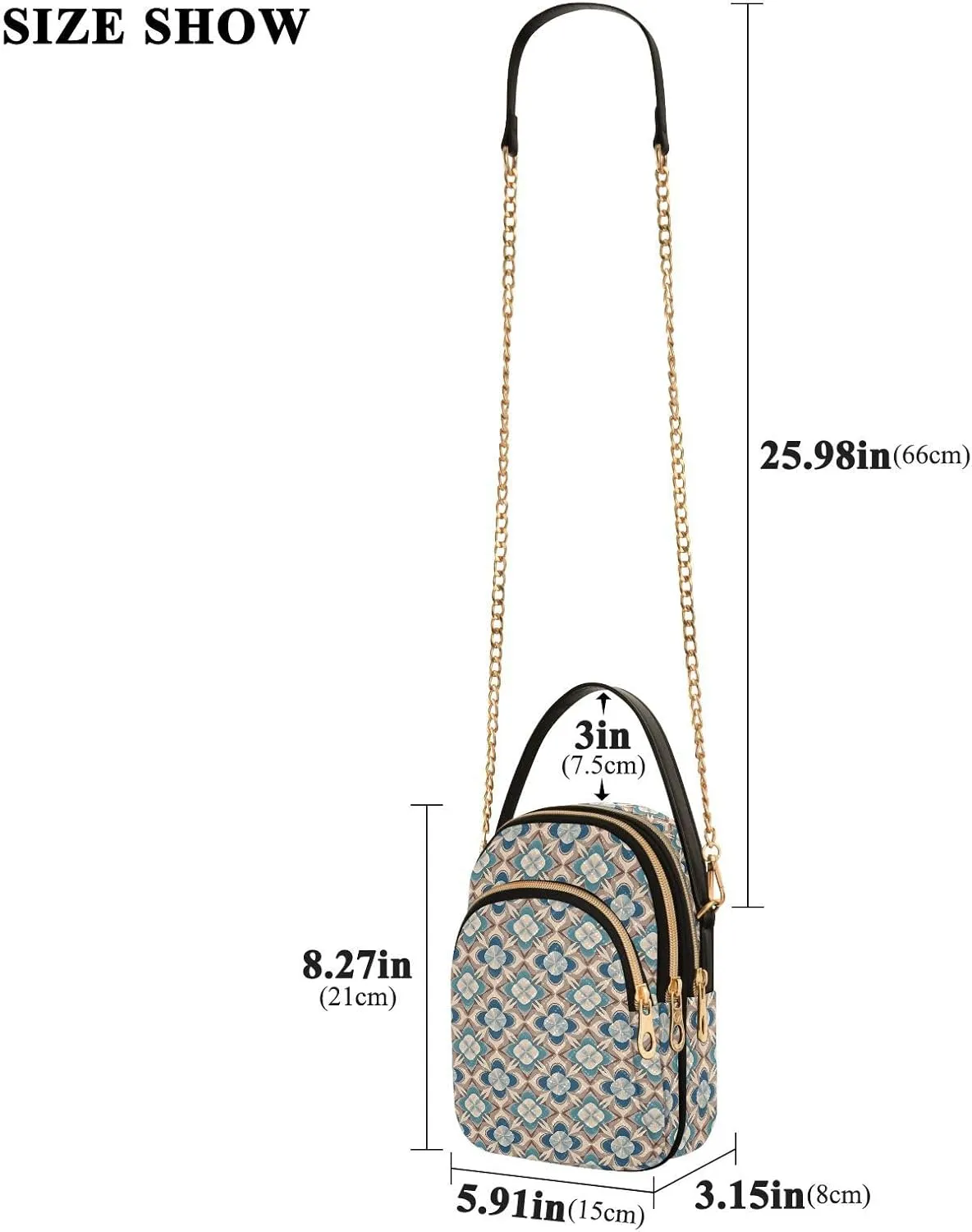 Quilted Shoulder Bag for Women with Chain Strap Leather Handle
