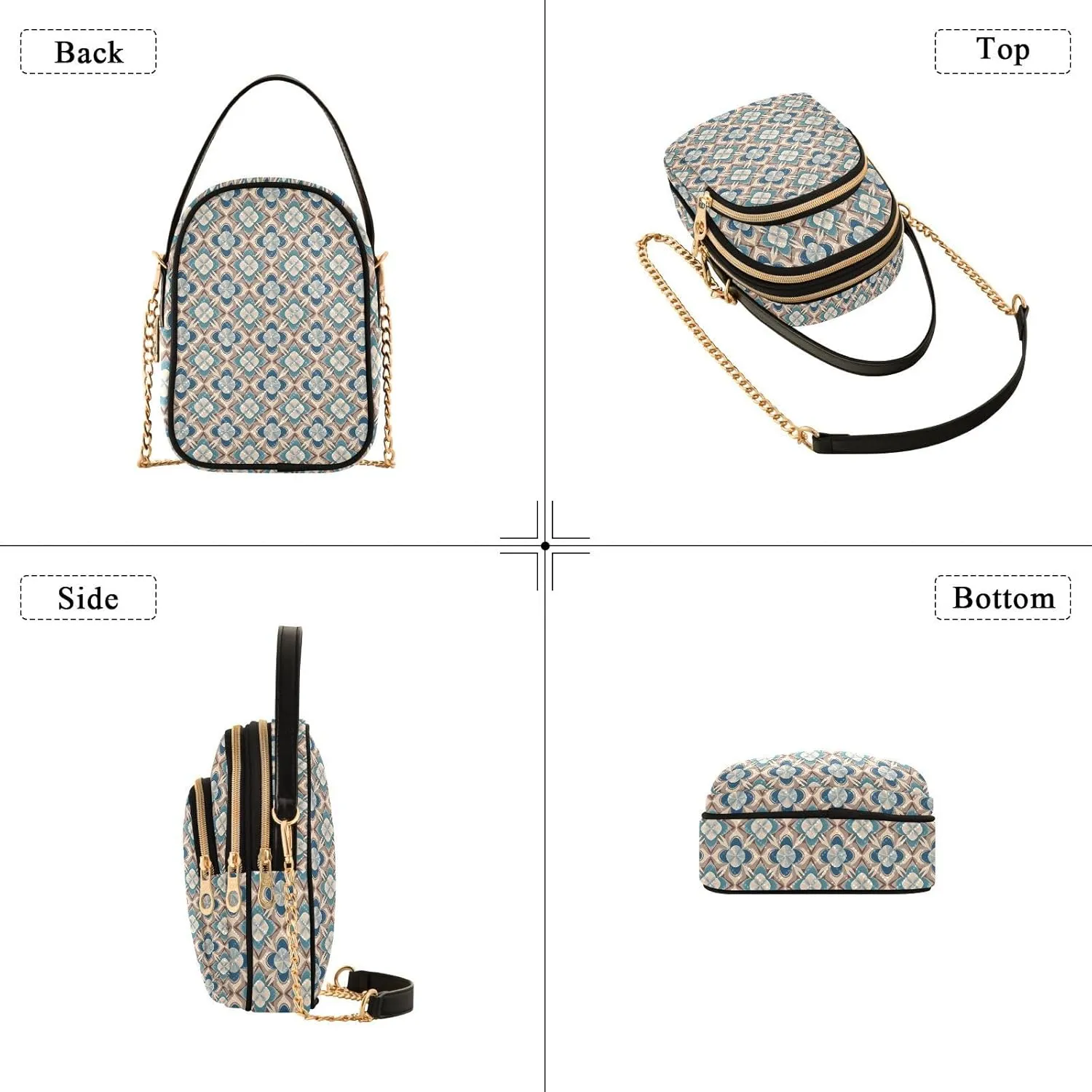 Quilted Shoulder Bag for Women with Chain Strap Leather Handle