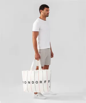 RON DORFF BIG BEACH BAG W. STRIPES - OFF WHITE