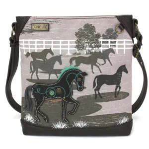 Safari Canvas Crossbody - Horse (Gray)