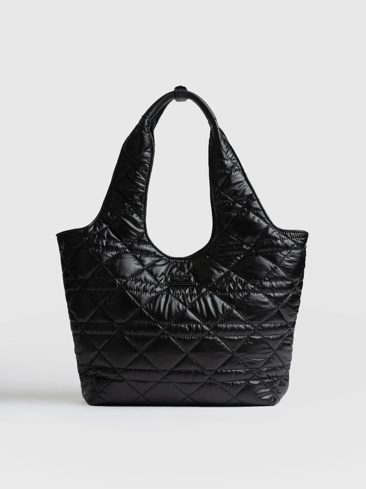 Stella Shoulder Tote Bag - Gloss Black