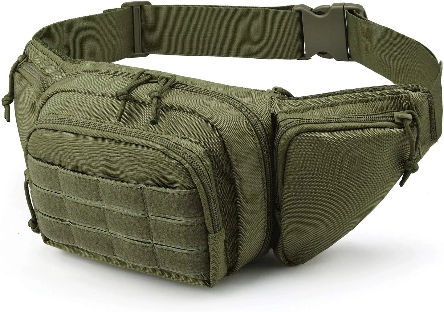 Tactical Fanny Pack Gun Holster for Men, Adjustable Waist Bag Zippered Pockets, Everyday Hip Pouch for Workout Travel Outdoor Running Hunting (Army Green)