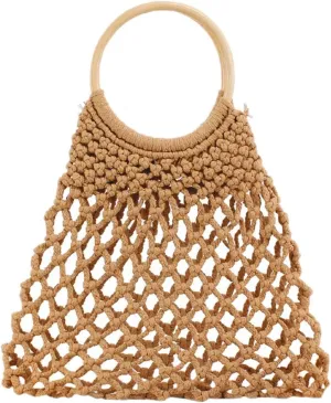 Teeya Straw Handbags,Top Handle Summber Beach Bags Hollow Tote Purse