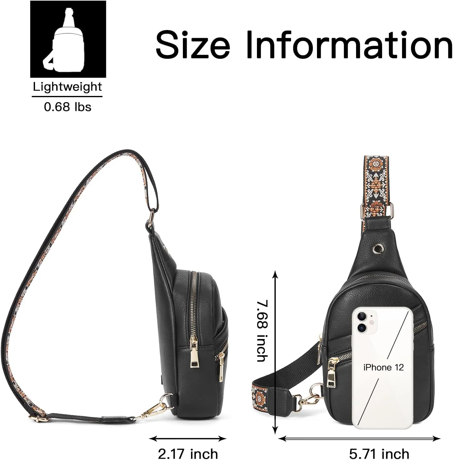 Telena Sling Bag for Women Crossbody Bags Purse for Women Vegan Leather Fanny Pack with Adjustable Strap