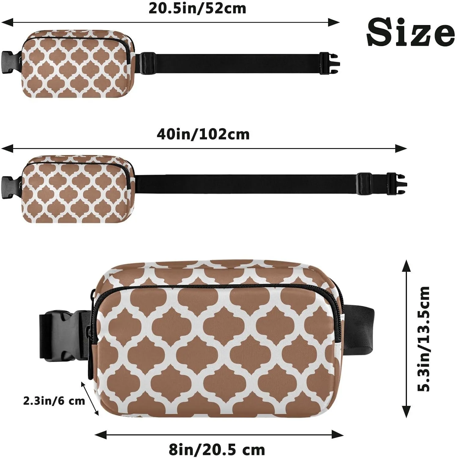 Terracotta Moroccan Fanny Packs for Women Belt Bag Crossbody Bag Waterproof Fanny Pack Small Sling Bags Fashion Waist Packs Cross Body Bag for Running Hiking Men Sports Traveling