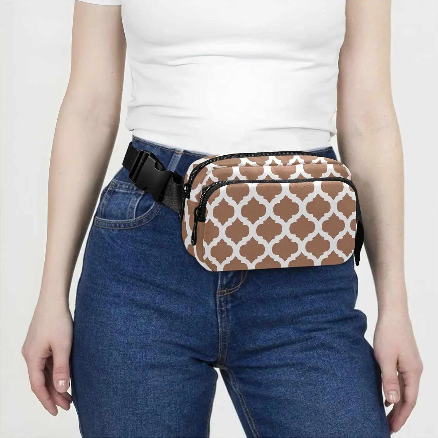 Terracotta Moroccan Fanny Packs for Women Belt Bag Crossbody Bag Waterproof Fanny Pack Small Sling Bags Fashion Waist Packs Cross Body Bag for Running Hiking Men Sports Traveling