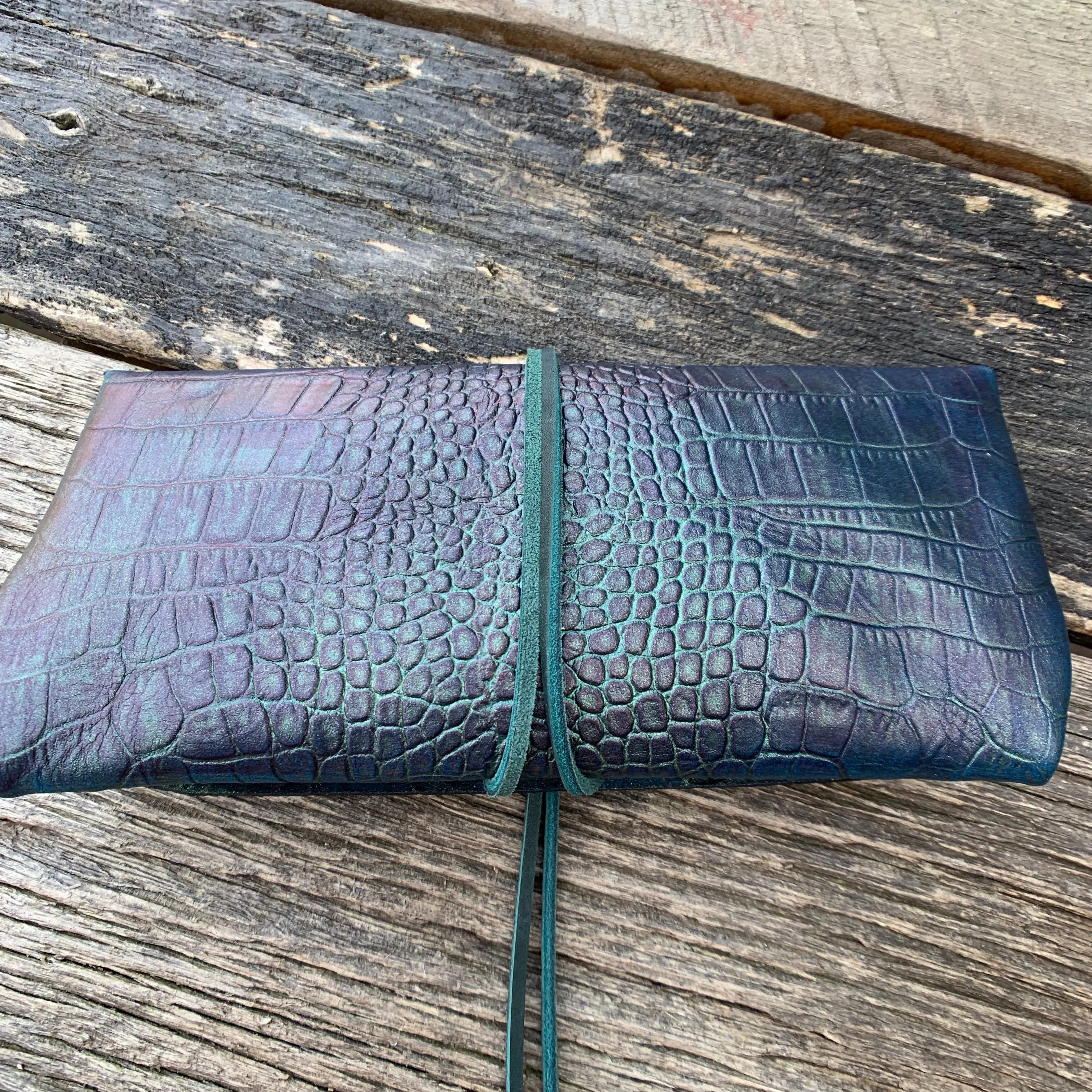 “The Priscilla” Custom Dyed Crocodile Embossed Leather