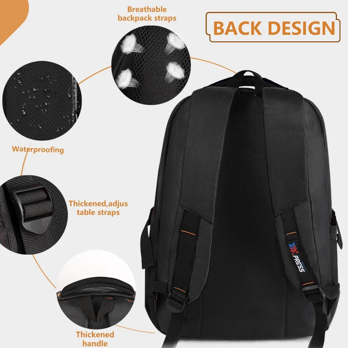 Travel Backpack Carry on Flight Approved for Man Women,Lightweight,Waterproof Backpack,Fits 17 Inch Computer#Black
