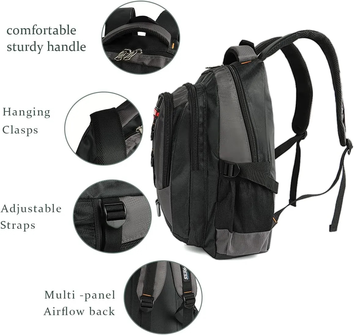 Travel Backpack Carry on Flight Approved for Man Women,Lightweight,Waterproof Backpack,Fits 17 Inch Computer#Grey