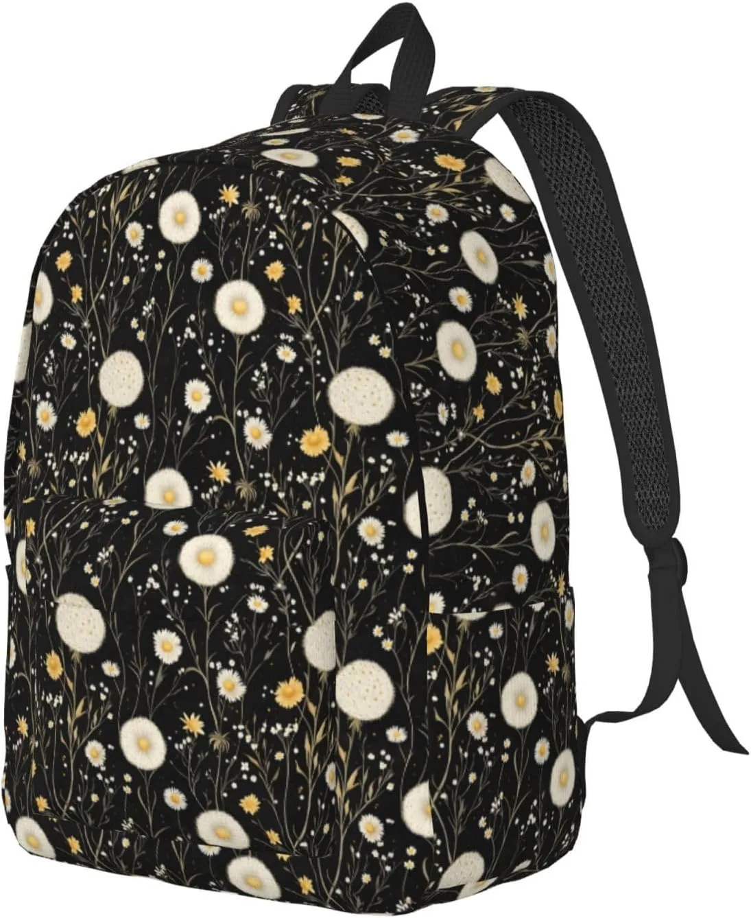 Travel Backpack for Women Men - 20L Daisy Dandelions Print Canvas Simple Modern Backpack Bag for Hiking