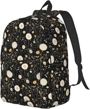 Travel Backpack for Women Men - 20L Daisy Dandelions Print Canvas Simple Modern Backpack Bag for Hiking