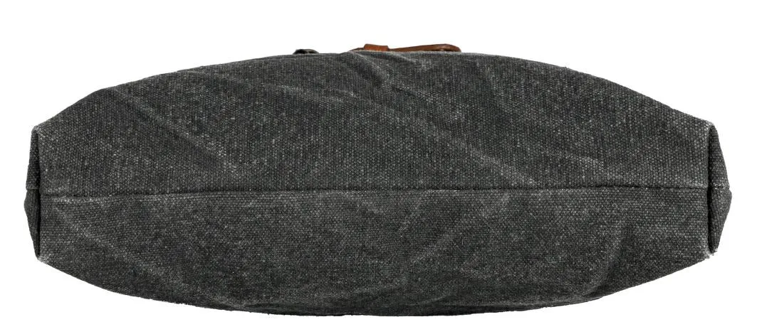 Unisex Crossbody Bag with Upcycled Canvas & Leather, India