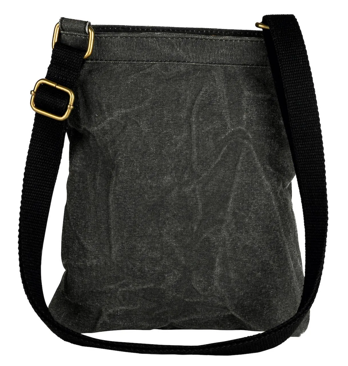 Unisex Crossbody Bag with Upcycled Canvas & Leather, India