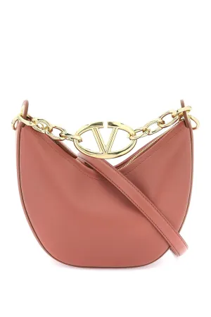 Valentino garavani mini vlogo moon bag in nappa leather with chain